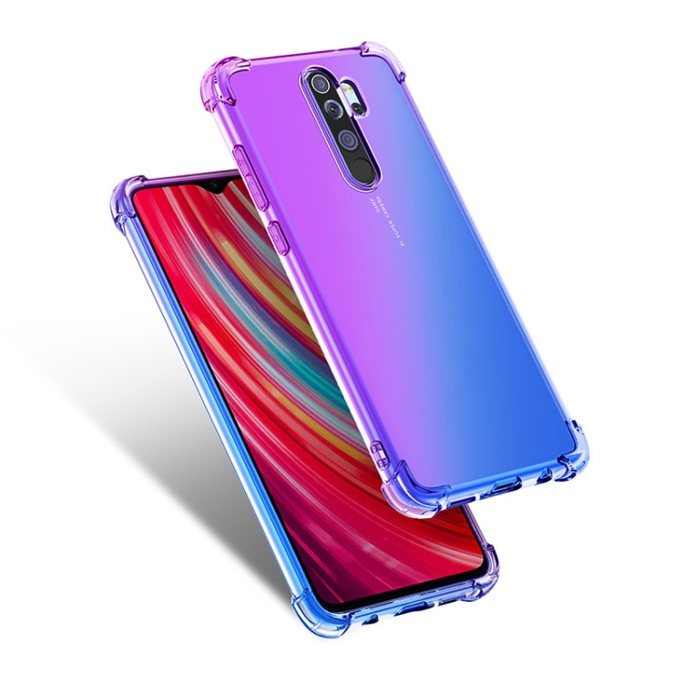 

For Xiaomi Redmi Note 8 Pro Four-Corner Airbag Shockproof Gradient Color TPU Protective Case(Purple Blue)