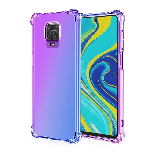 

For Xiaomi Redmi Note 9S Four-Corner Airbag Shockproof Gradient Color TPU Protective Case(Purple Blue)