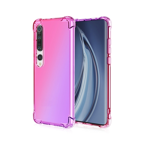 

For Xiaomi Mi 10 Pro Four-Corner Airbag Shockproof Gradient Color TPU Protective Case(Pink Purple)