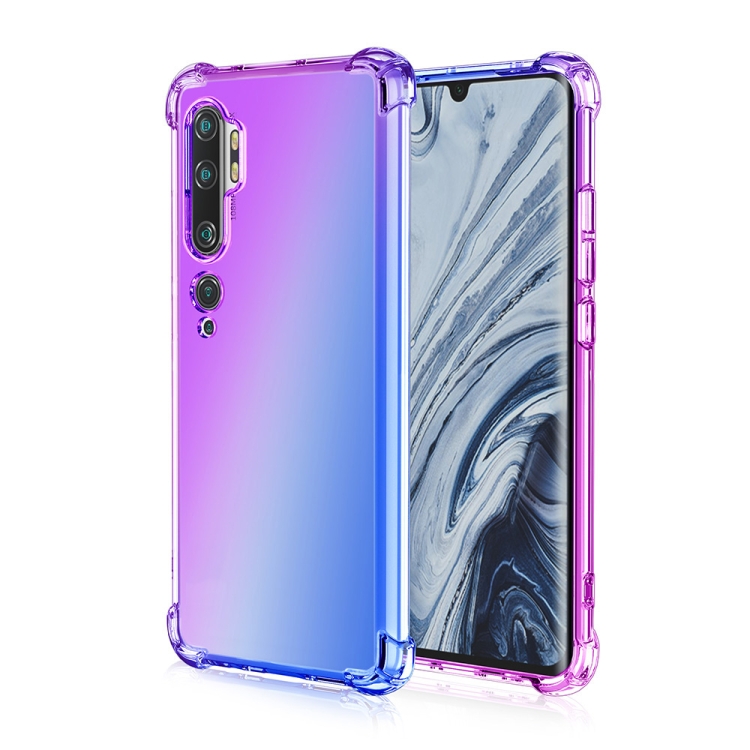 

For Xiaomi Mi CC9 Pro Four-Corner Airbag Shockproof Gradient Color TPU Protective Case(Purple Blue)