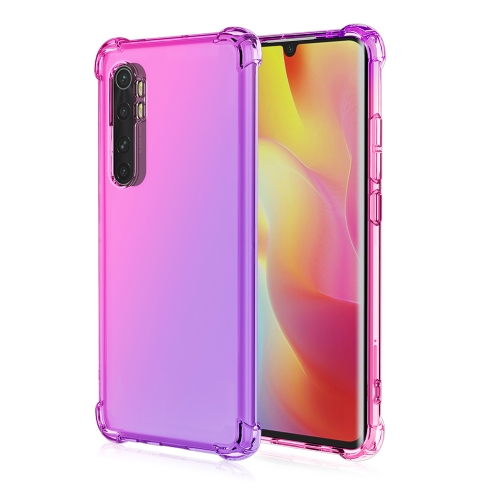 

For Xiaomi Mi Note 10 Lite Four-Corner Airbag Shockproof Gradient Color TPU Protective Case(Pink Purple)