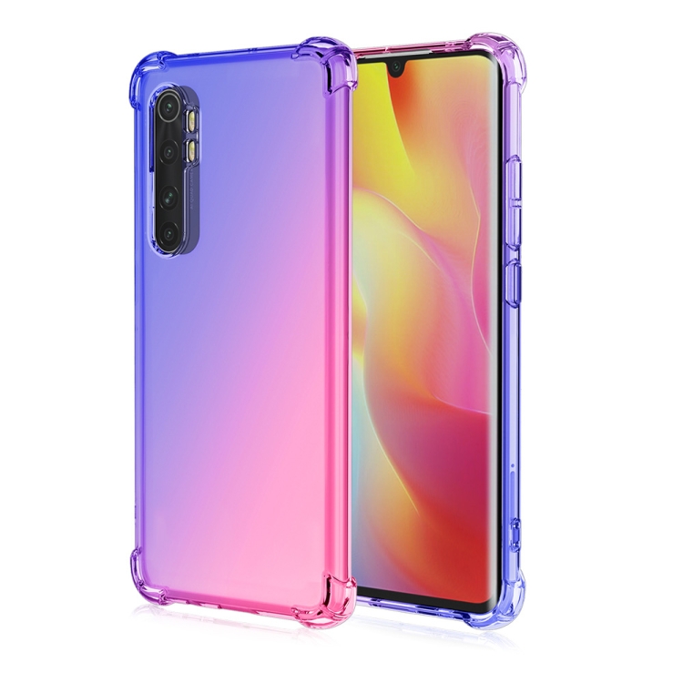 

For Xiaomi Mi Note 10 Lite Four-Corner Airbag Shockproof Gradient Color TPU Protective Case(Blue Pink)