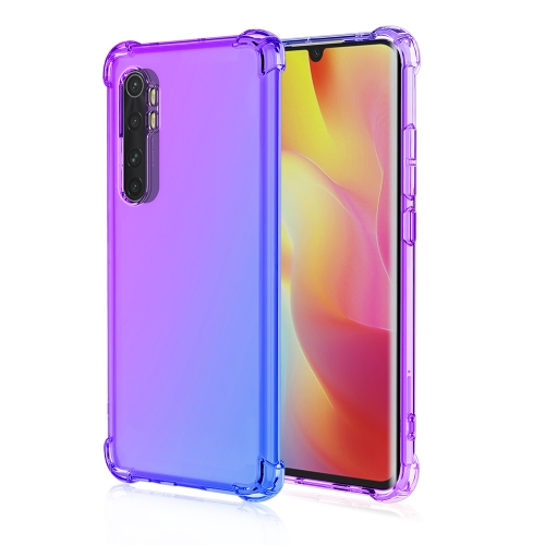 

For Xiaomi Mi Note 10 Lite Four-Corner Airbag Shockproof Gradient Color TPU Protective Case(Purple Blue)