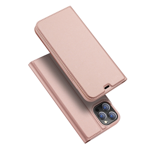 

For iPhone 12 Pro Max DUX DUCIS Skin Pro Series Horizontal Flip PU + TPU Leather Case, with Holder & Card Slots(Rose Gold)