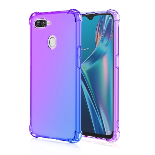 

For Oppo A12/A7/A5S Four-Corner Airbag Shockproof Gradient Color Clear TPU Case(Purple Blue)