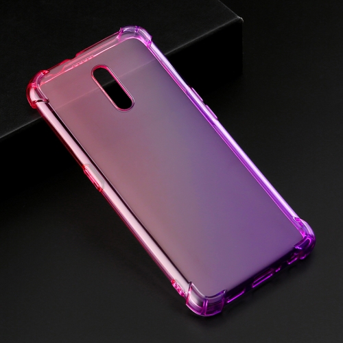 

For Oppo Reno Four-Corner Airbag Shockproof Gradient Color Clear TPU Case(Pink Purple)