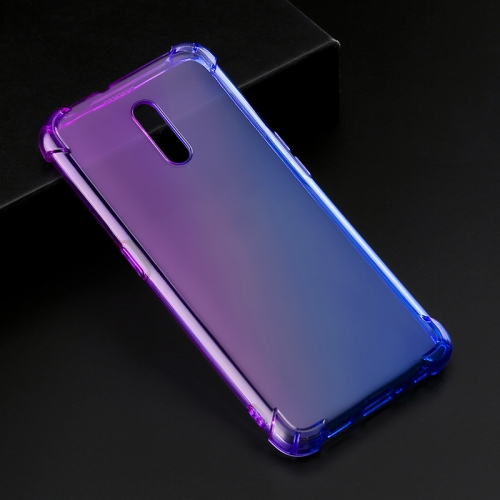 

For Oppo Reno Four-Corner Airbag Shockproof Gradient Color Clear TPU Case(Purple Blue)