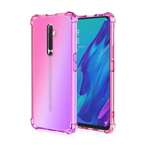 

For Oppo Reno2 F / Reno2 Z Four-Corner Airbag Shockproof Gradient Color Clear TPU Case(Pink Purple)