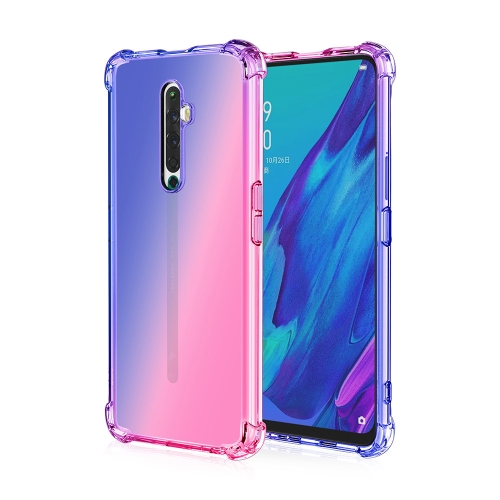 

For Oppo Reno2 F / Reno2 Z Four-Corner Airbag Shockproof Gradient Color Clear TPU Case(Blue Pink)