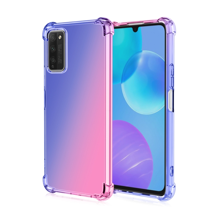 

For Huawei Honor 30 Youth Four-Corner Airbag Shockproof Gradient Color TPU Protective Case(Blue Pink)