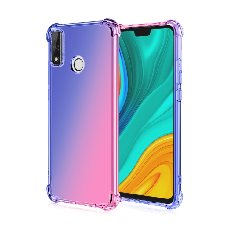 

For Huawei Y8s Four-Corner Airbag Shockproof Gradient Color TPU Protective Case(Blue Pink)