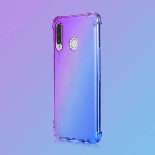 

For Huawei nova 4e / P30 Lite Four-Corner Airbag Shockproof Gradient Color TPU Protective Case(Purple Blue)