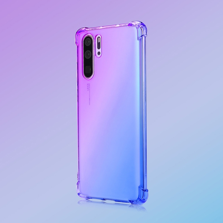 

For Huawei P30 Pro Four-Corner Airbag Shockproof Gradient Color TPU Protective Case(Purple Blue)