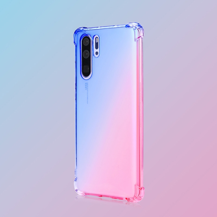

For Huawei P30 Pro Four-Corner Airbag Shockproof Gradient Color TPU Protective Case(Blue Pink)