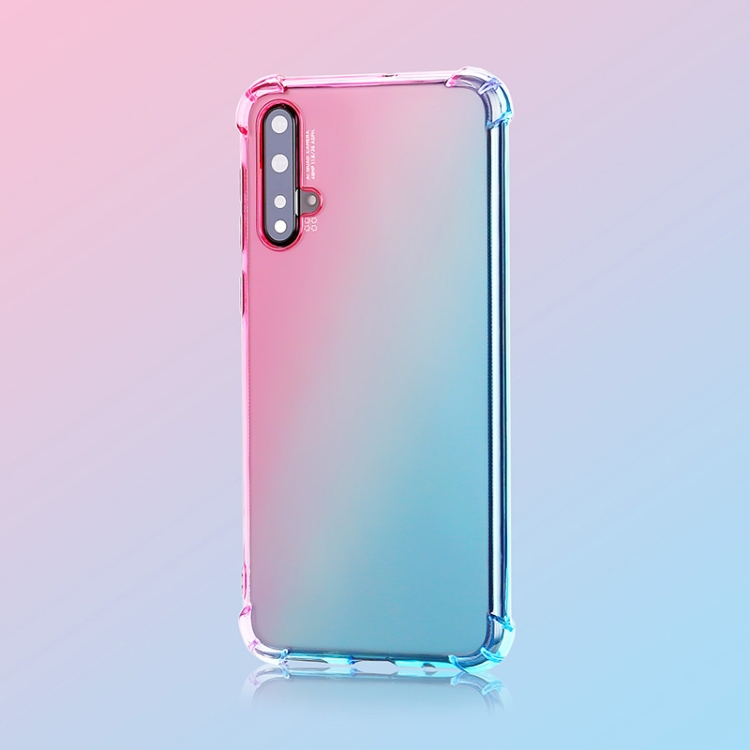 

For Huawei nova 5 Four-Corner Airbag Shockproof Gradient Color TPU Protective Case(Blue Pink)