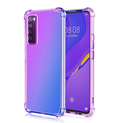 

For Huawei nova 7 5G Four-Corner Airbag Shockproof Gradient Color TPU Protective Case(Purple Blue)