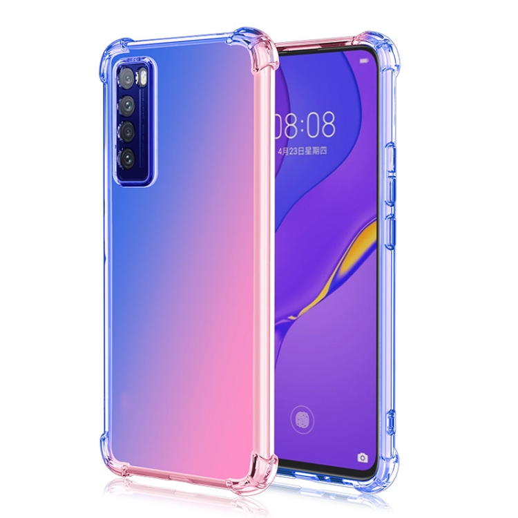 

For Huawei nova 7 5G Four-Corner Airbag Shockproof Gradient Color TPU Protective Case(Blue Pink)