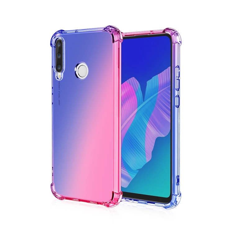 

For Huawei P40 Lite E / Y7p Four-Corner Airbag Shockproof Gradient Color TPU Protective Case(Blue Pink)