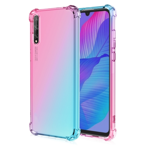 

For Huawei Y8p / Enjoy 10s Four-Corner Airbag Shockproof Gradient Color TPU Protective Case(Pink Green)