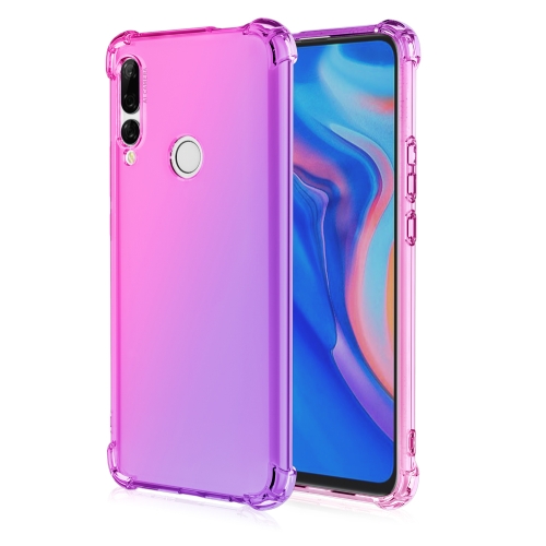 

For Huawei Y9 Prime (2019) Four-Corner Airbag Shockproof Gradient Color TPU Protective Case(Pink Purple)