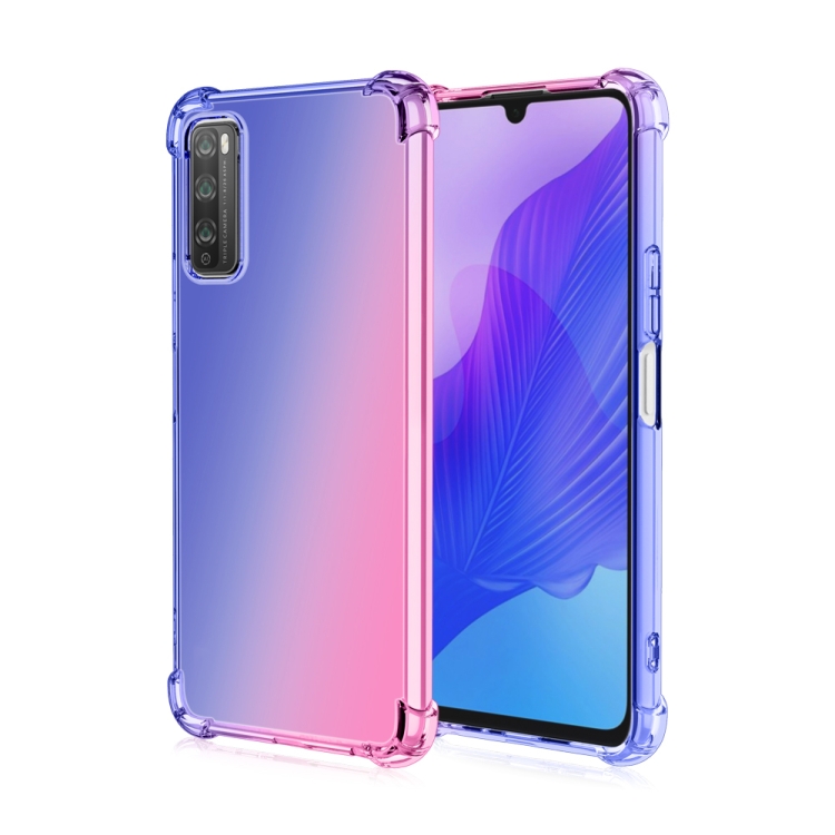 

For Huawei Enjoy 20 Pro Four-Corner Airbag Shockproof Gradient Color TPU Protective Case(Blue Pink)