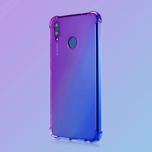 

For Huawei Honor 8X Four-Corner Airbag Shockproof Gradient Color TPU Protective Case(Purple Blue)