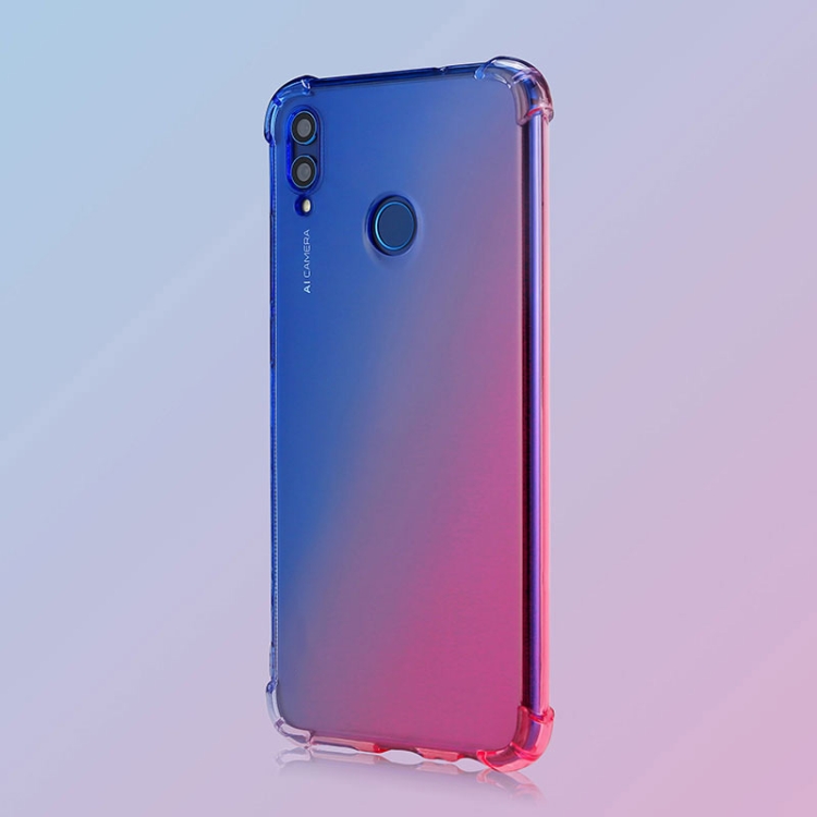 

For Huawei Honor 8X Four-Corner Airbag Shockproof Gradient Color TPU Protective Case(Blue Pink)