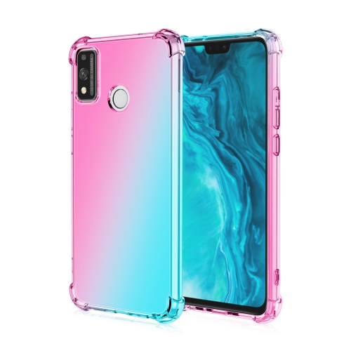 

For Huawei Honor 9X Lite Four-Corner Airbag Shockproof Gradient Color TPU Protective Case(Pink Green)