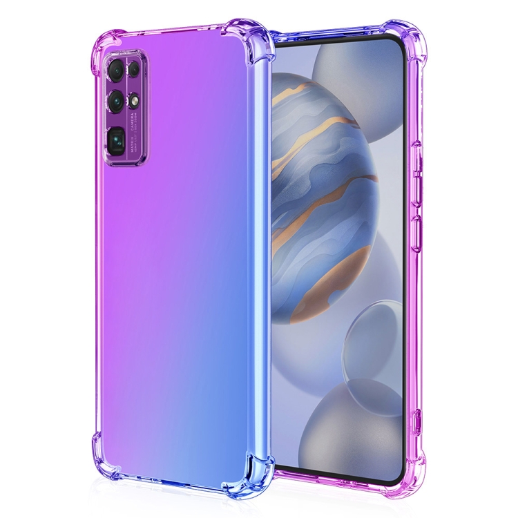 

For Huawei Honor 30 Four-Corner Airbag Shockproof Gradient Color TPU Protective Case(Purple Blue)