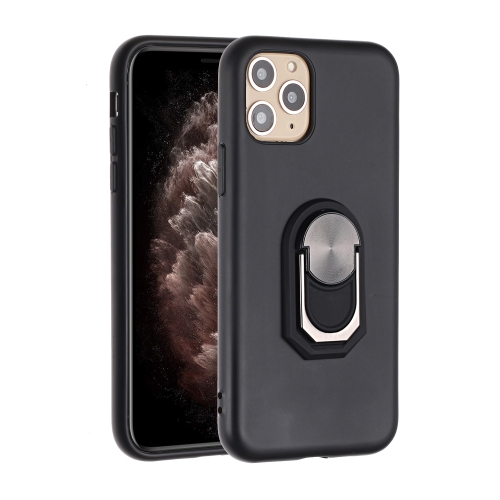 

For iPhone 11 Pro Max PC + TPU Shockproof Protective Case with Ring Holder(Black)