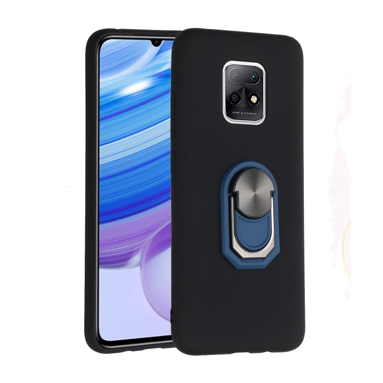 

For Xiaomi Redmi 10X 5G / 10X Pro 5G Black Armor PC + TPU Shockproof Protective Case with Ring Holder( Black Blue)