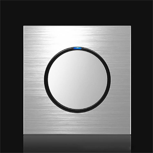 

86mm Gray Aluminum Wire Drawing LED Switch Panel, Style:One Billing Control