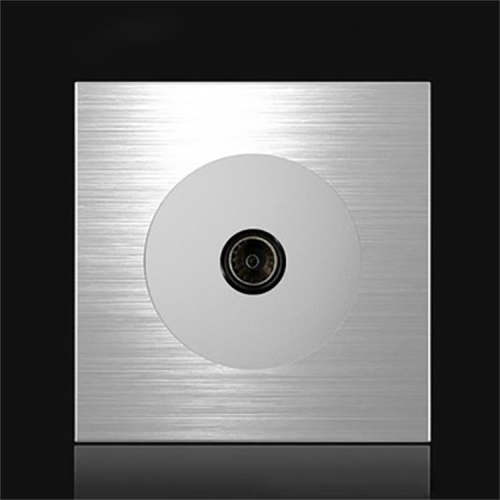 

86mm Gray Aluminum Wire Drawing LED Switch Panel, Style:TV Socket