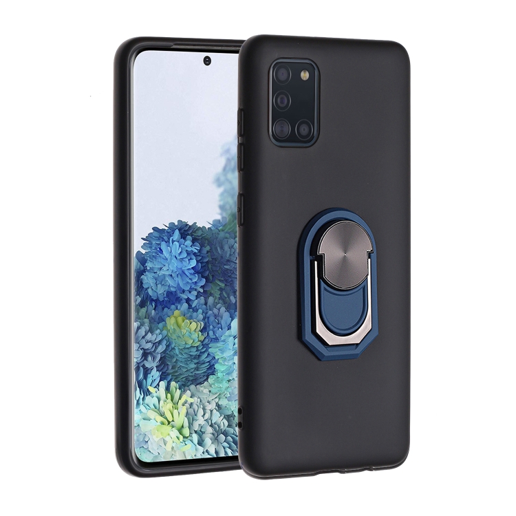 

For Samsung Galaxy A31 PC + TPU Shockproof Protective Case with Ring Holder(Blue)