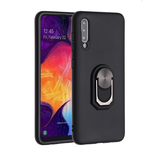 

For Samsung Galaxy A70 PC + TPU Shockproof Protective Case with Ring Holder(Black)