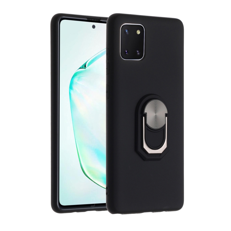 

For Samsung Galaxy A81 PC + TPU Shockproof Protective Case with Ring Holder(Black)