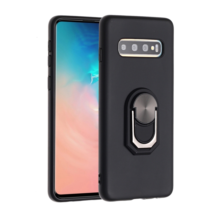 

For Samsung Galaxy S10+ PC + TPU Shockproof Protective Case with Ring Holder(Black)