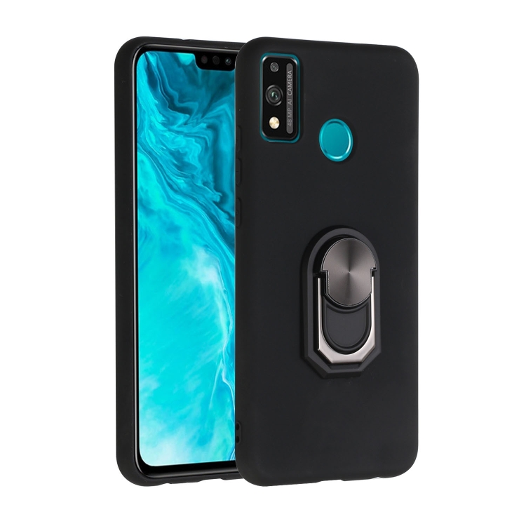 

For Huawei Honor 9X Lite Black Armor PC + TPU Shockproof Protective Case with Ring Holder(Black)