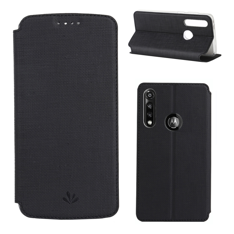 

For Motorola Moto G Power ViLi Magnetic Suction Shockproof TPU + PU Horizontal Flip Protective Case with Card Slot & Holder(Black)