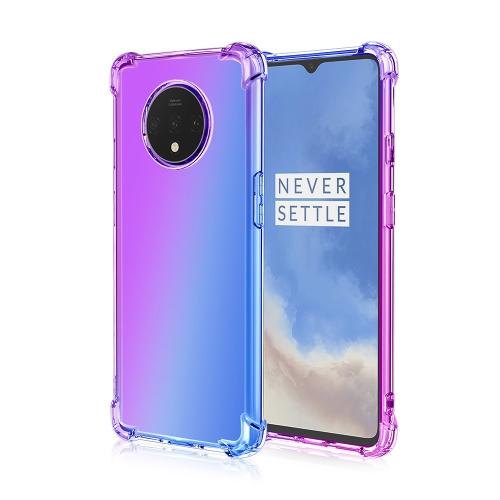 

For OnePlus 7T Four-Corner Airbag Shockproof Gradient Color TPU Protective Case(Purple Blue)