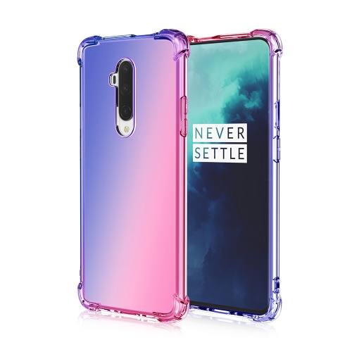 

For OnePlus 7T Pro Four-Corner Airbag Shockproof Gradient Color TPU Protective Case(Blue Pink)