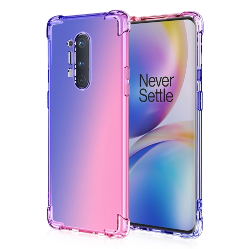 

For OnePlus 8 Pro Four-Corner Airbag Shockproof Gradient Color TPU Protective Case(Blue Pink)