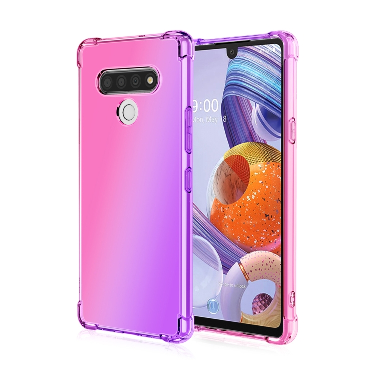 

For LG Stylo 6 Four-Corner Airbag Shockproof Gradient Color TPU Protective Case(Pink Purple)