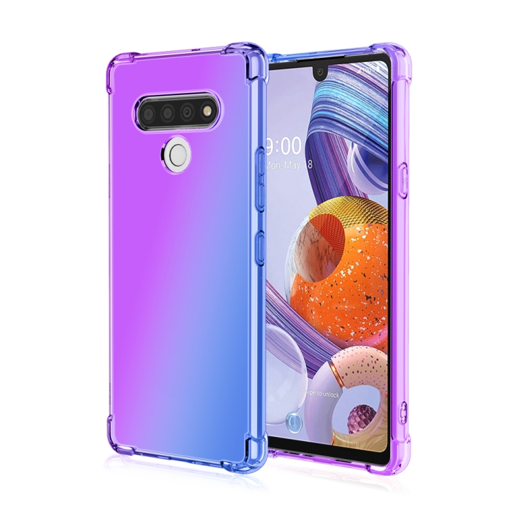 

For LG Stylo 6 Four-Corner Airbag Shockproof Gradient Color TPU Protective Case(Purple Blue)