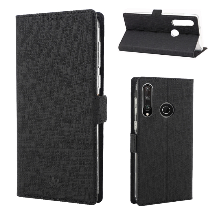 

For Huawei Y7p / P40 lite E ViLi Side Button Magnetic Suction Type Shockproof TPU + PU Horizontal Flip Protective Case with Card Slot & Holder & Wallet(Black)