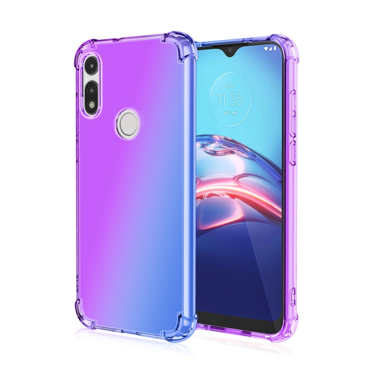 

For Motorola Moto E(2020) Four-Corner Airbag Shockproof Gradient Color TPU Protective Case(Purple Blue)