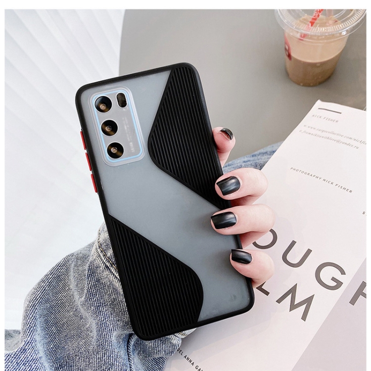 

For Huawei P40 Contrast Color Stitching TPU Protective Case(Black)