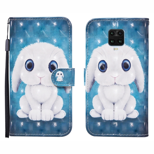 

For Xiaomi Redmi Note 9S 3D Painted Pattern Horizontal Flip Leather Case with Holder & Wallet & Card slot & Lanyard(Rabbit)