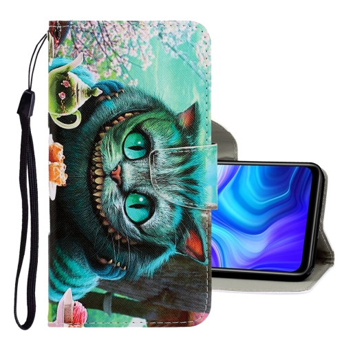 

For Xiaomi Redmi 9 3D Colored Drawing Horizontal Flip PU Leather Case with Holder & Card Slots & Wallet(Green Eyes)