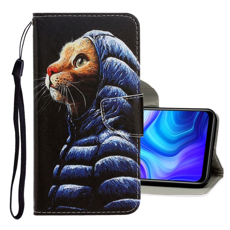 

For Samsung Galaxy Note20 Ultra 3D Colored Drawing Horizontal Flip PU Leather Case with Holder & Card Slots & Wallet(Down Jacket Cat)